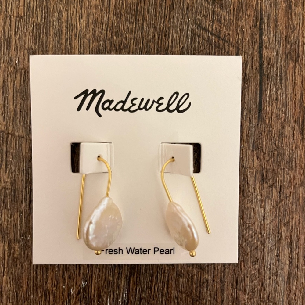 Madewell Coin Pearl Earrings Freshwater Pearl